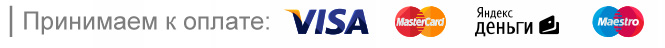 Оплата по картам Visa, MasterCard и с помощью кошелька Яндекс.Деньги